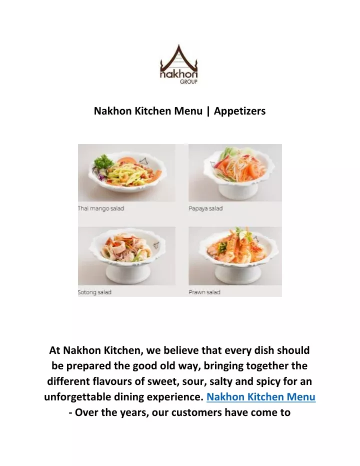 nakhon kitchen menu appetizers
