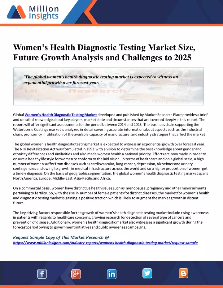 women s health diagnostic testing market size