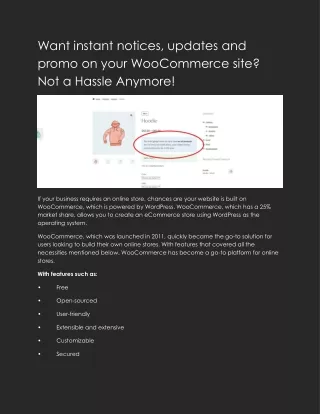 Want instant notices, updates and promo on your WooCommerce site?
