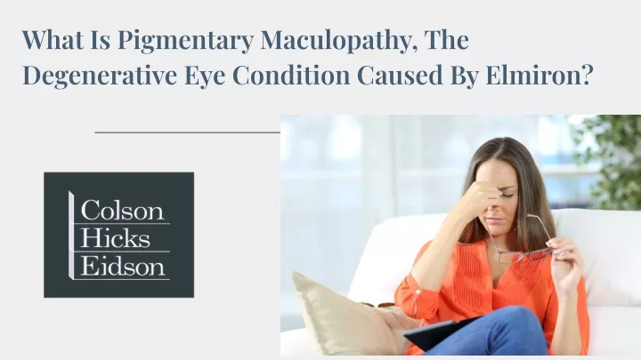 what is pigmentary maculopathy the degenerative