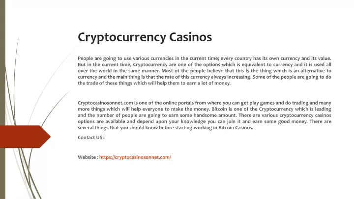 cryptocurrency casinos