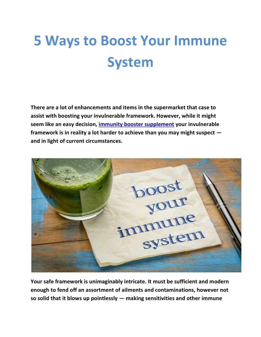 PPT - 5 Ways to Boost Your Immune System PowerPoint Presentation, free ...