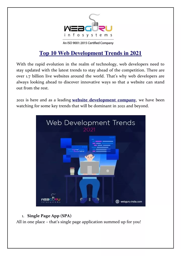 top 10 web development trends in 2021