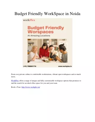 budget friendly workspace in noida