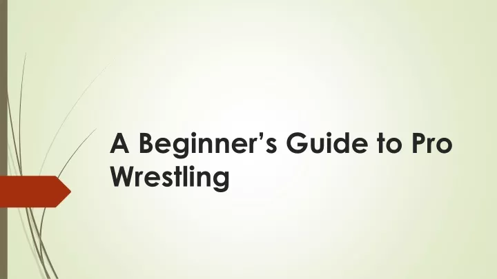 a beginner s guide to pro wrestling