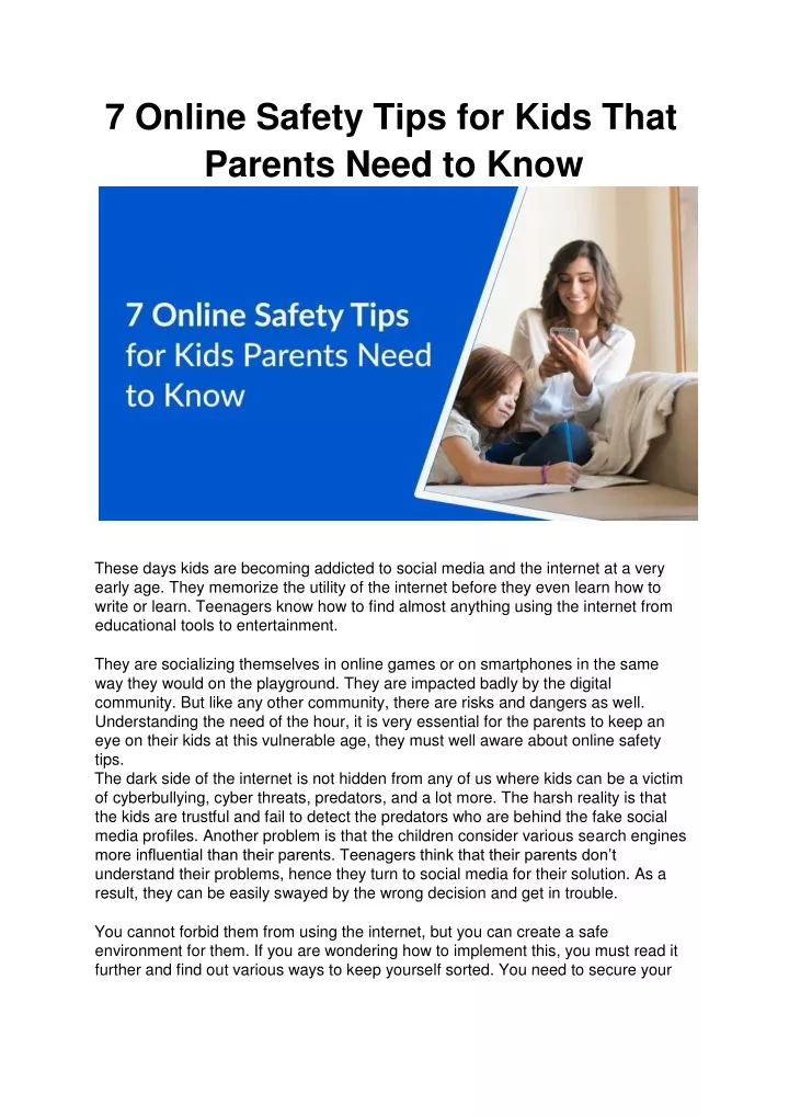7 online safety tips for kids that parents need