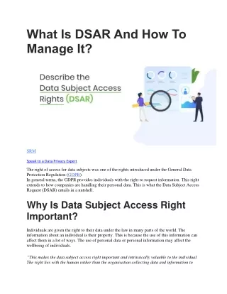 What Is DSAR?