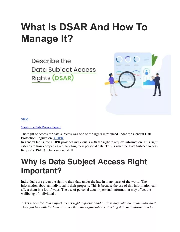 what is dsar and how to manage it