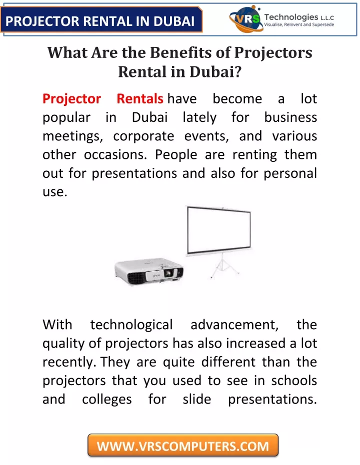 projector rental in dubai