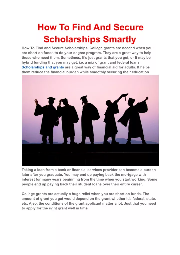 how to find and secure scholarships smartly