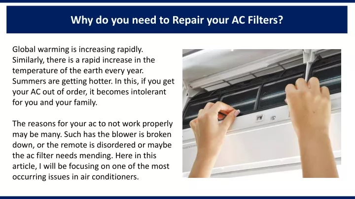 why do you need to repair your ac filters