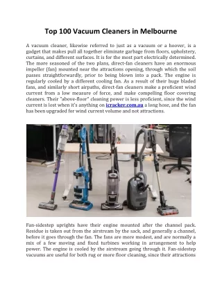 Top 100 Vacuum Cleaners in Melbourne-converted