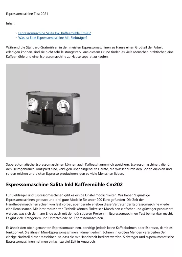 espressomaschine test 2021