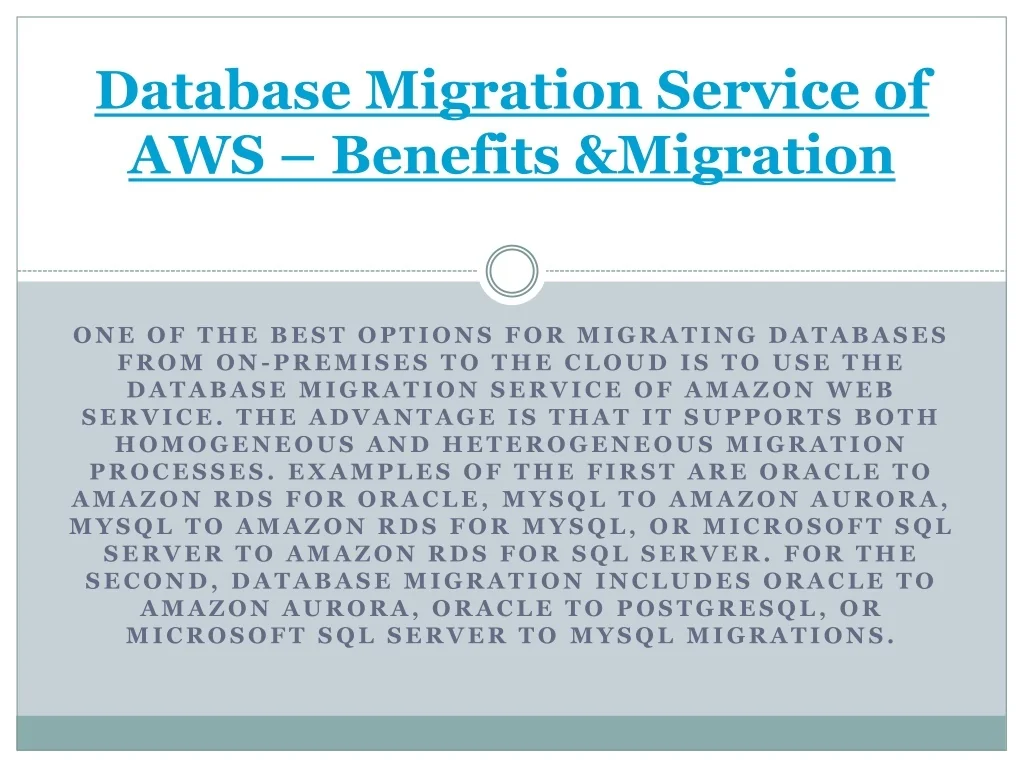 PPT - Database Migration Service of AWS – Benefits &Migration ...