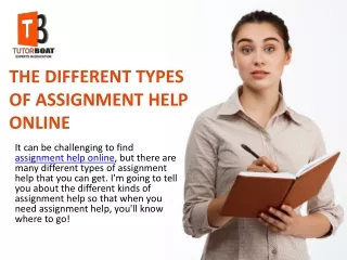 THE DIFFERENT TYPES OF ASSIGNMENT HELP ONLINE