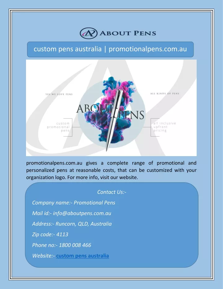 custom pens australia promotionalpens com au