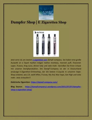 Dampfer shop | e zigaretten shop Jetzt wirst du am besten e zigaretten von dampf