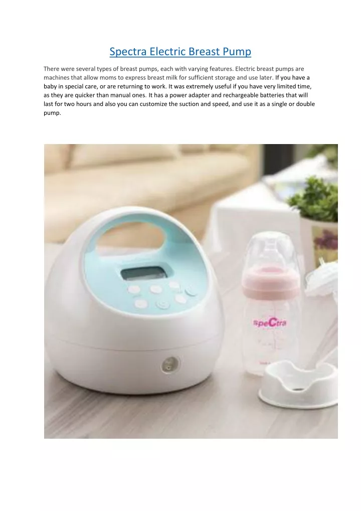 spectra electric breast pump