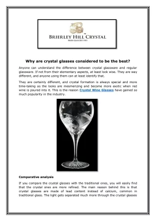 why are crystal glasses considered to be the best