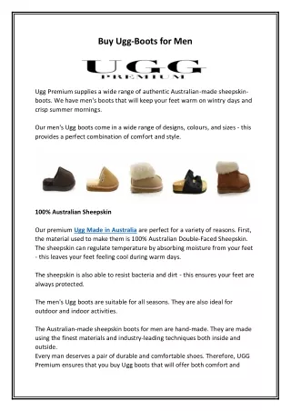 Buy Ugg-Boots for Men