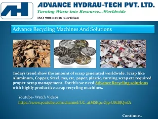 Advance Recycling Machines And Solutions