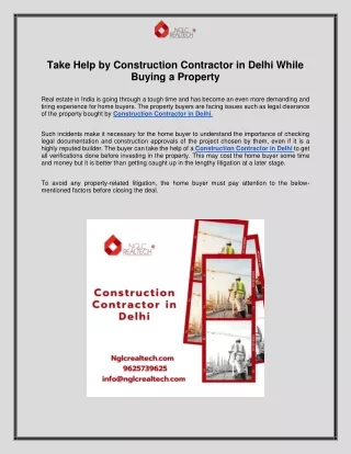 take help by construction contractor in delhi
