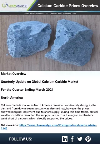 calcium carbide prices overview