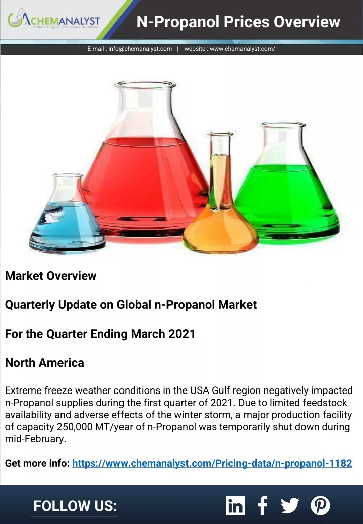n propanol prices overview