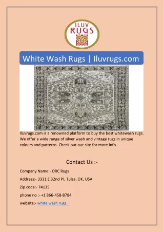 White Wash Rugs | Iluvrugs.com