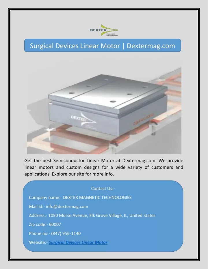 surgical devices linear motor dextermag com