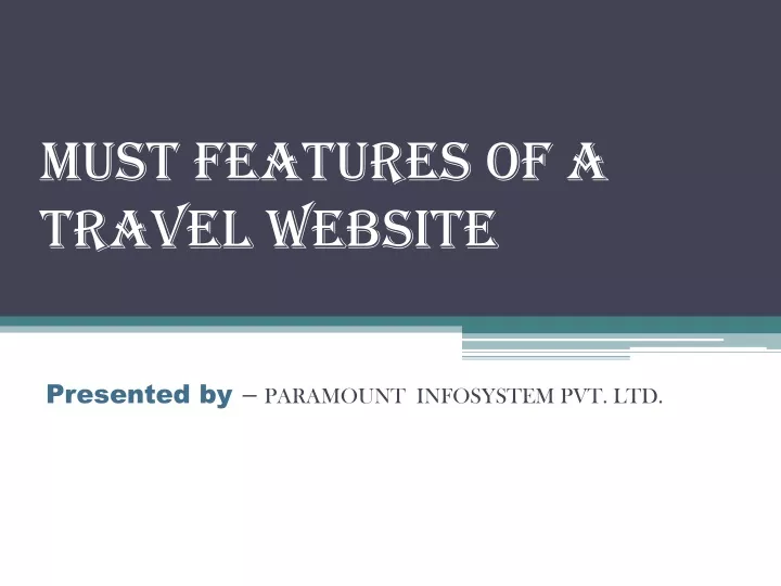 must features of a travel website