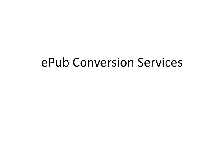 epub conversion services