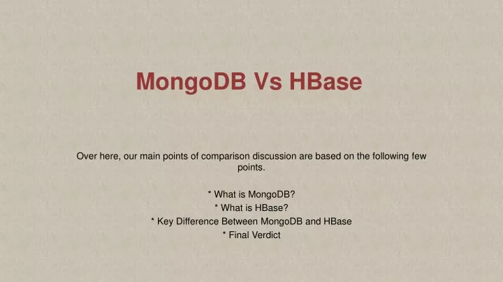 mongodb vs hbase