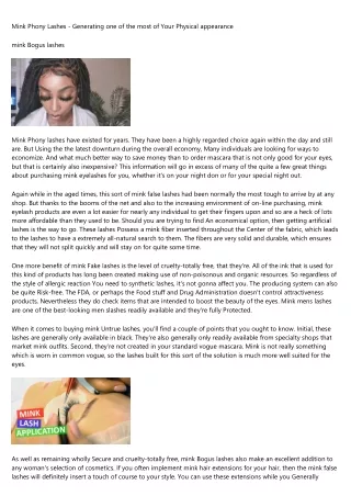 mink phony lashes generating one of the most