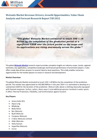 wetsuits market revenue drivers growth
