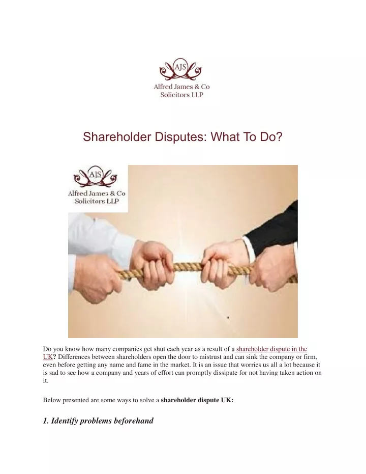 shareholder disputes what to do