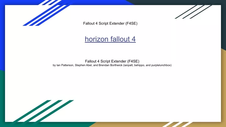 fallout 4 script extender f4se