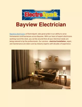 Unrivalled Bayview Electricians
