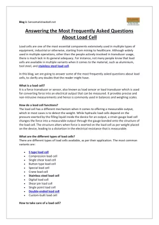 blog 1 sensomaticloadcell net answering the most