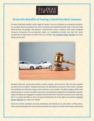 Benefits of having a Good Car accident lawyer Houston