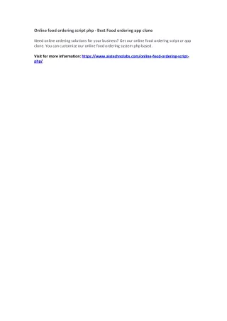 online food ordering script php best food