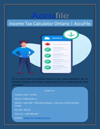 Income Tax Calculator Ontario | AccuFile