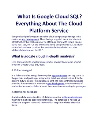 what is google cloud sql everything about