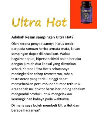 adakah kesan sampingan ultra hot