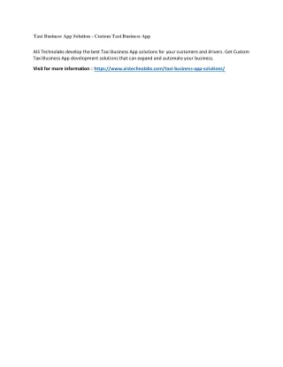 taxi business app solution custom taxi business