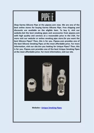 shop karma silicone pipe at the pipeee