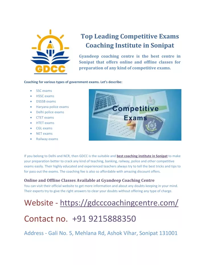 top leading competitive exams coaching institute