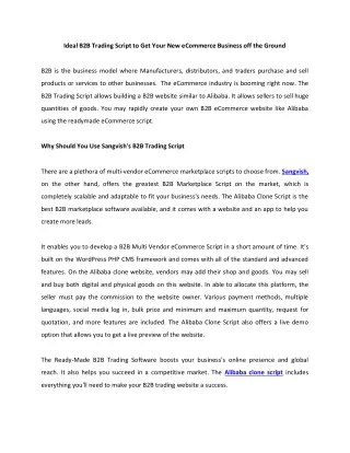 ideal b2b trading script to get your