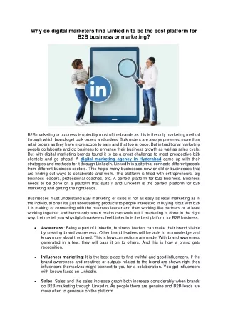 why do digital marketers find linkedin