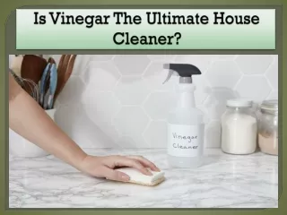 Is Vinegar The Ultimate House Cleaner?